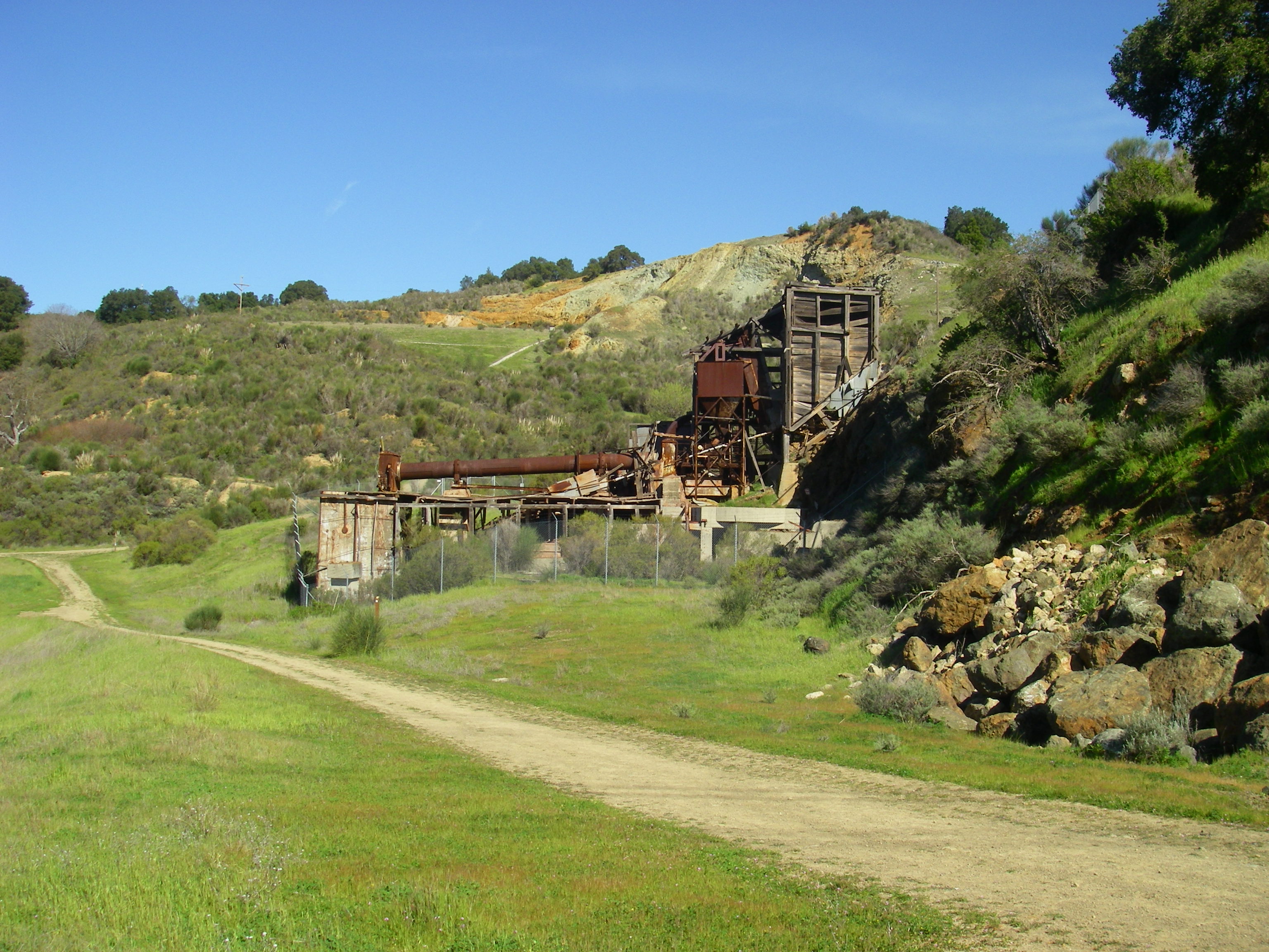 Abandoned mercury mine at Mine Hill in the Guadalupe River watershed.